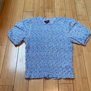 J. Crew Liberty fabric puff sleeve smocked top - NWOT